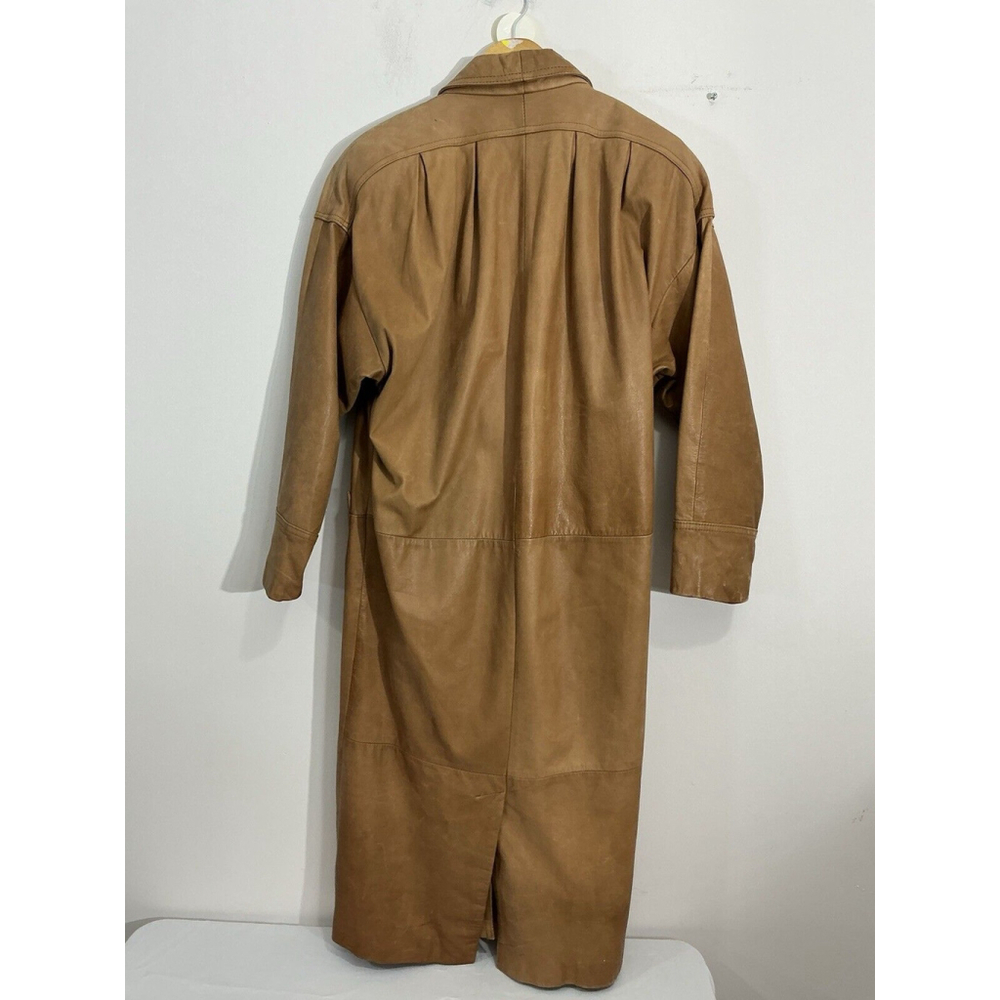Womans The Leather Warehouse Medium Brown Full Length Leather Trenchcoat - Picture 3 of 9